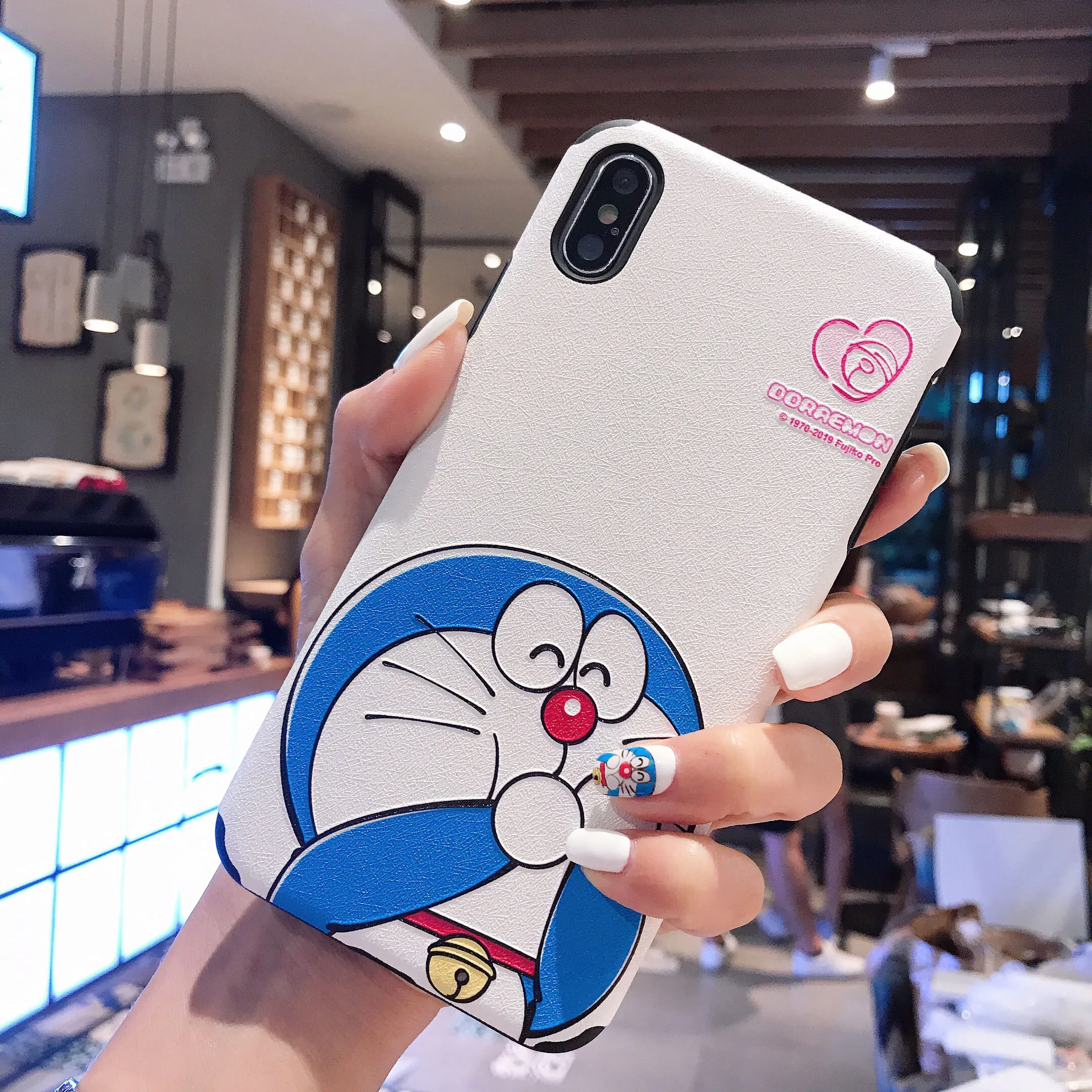 Abmos чехол для телефона подлинный Doraemon для iphone 7 8 6 6s plus чехол для iphone X Xs max Xr 11 Pro Max - Цвет: Слоновая кость