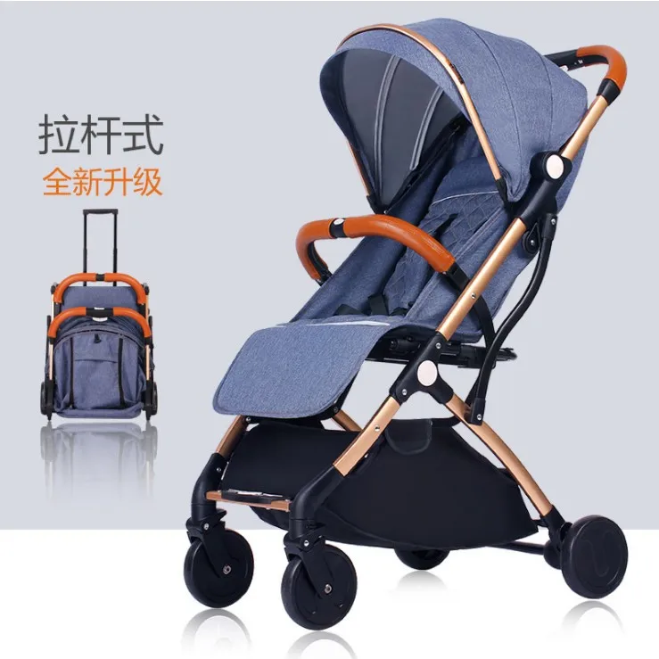 Ультра-светильник из алюминиевого сплава, детская коляска, переносная, может лежать, складывается, мини-коляски, для новорожденных, для путешествий, на колесиках - Цвет: 02