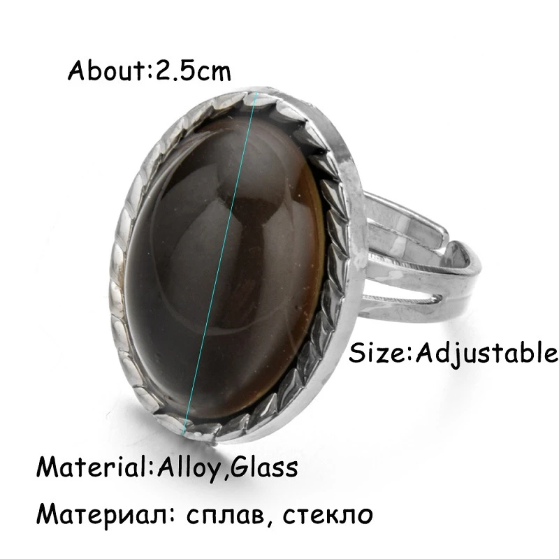 Finger Ring Stainless Steel Ring Couples Rings Adjustable Rings Color Change Ring Vintage Adjustable Ring Women Men Emotion Feeling Changing Color Mood Temperature Couple Ring Jewelry