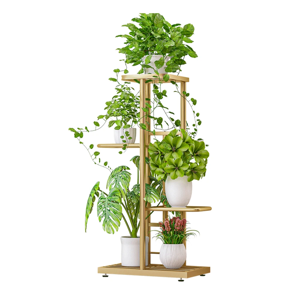 Plant Shelves Iron Potted Flower Plant Stand Rack Multiple Flower Pot Holder Shelf 1pcs Indoor Outdoor Planter Display Organizer