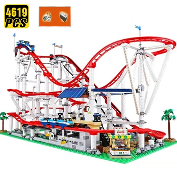 

4619Pcs Technic Set Buidling Blocks Creator Expert Roller Coaster with Motor City Playground Bricks Birthday Gifts Toys