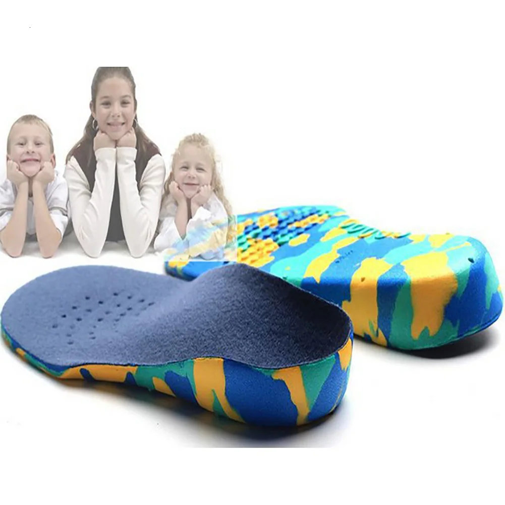 Детские ортопедические стельки с подушкой, стельки для обуви, противоскользящие Дышащие Детские вставки из пены EVA для плоскостопия, Подошвенный Фасциит
