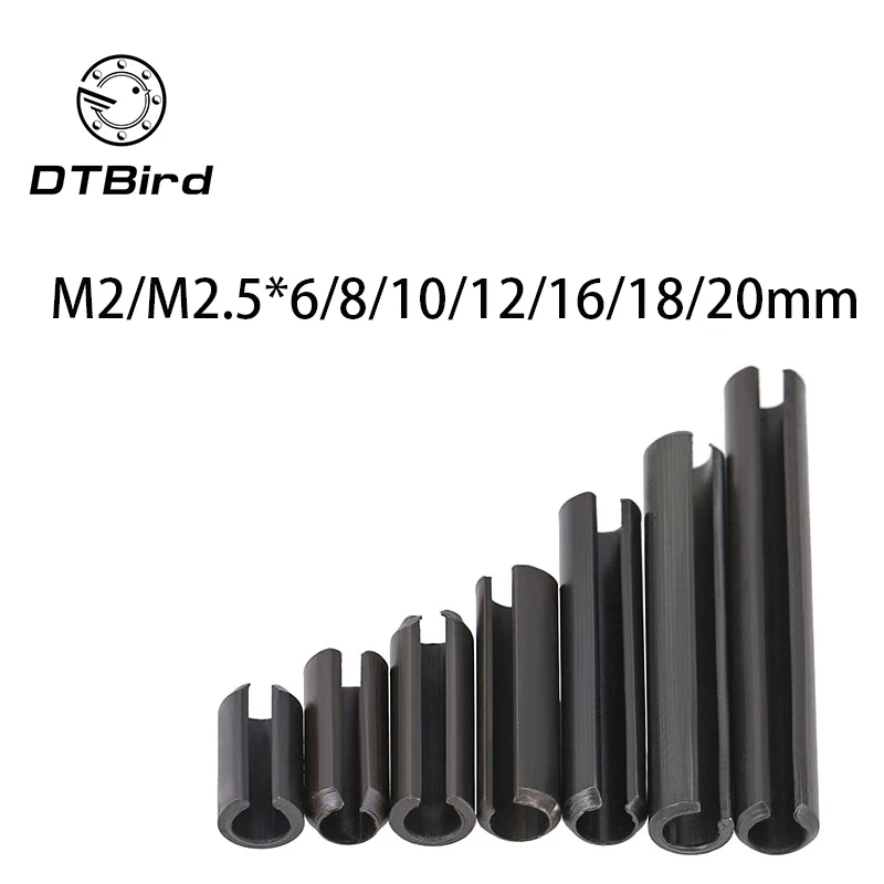 25pcs/Lot M2X6mm-20mm M2.5X6mm-20mm GB879 Steel Split Spring Dowel Tension Roll Pin Resilient Cylindrical Cotter Size DT2