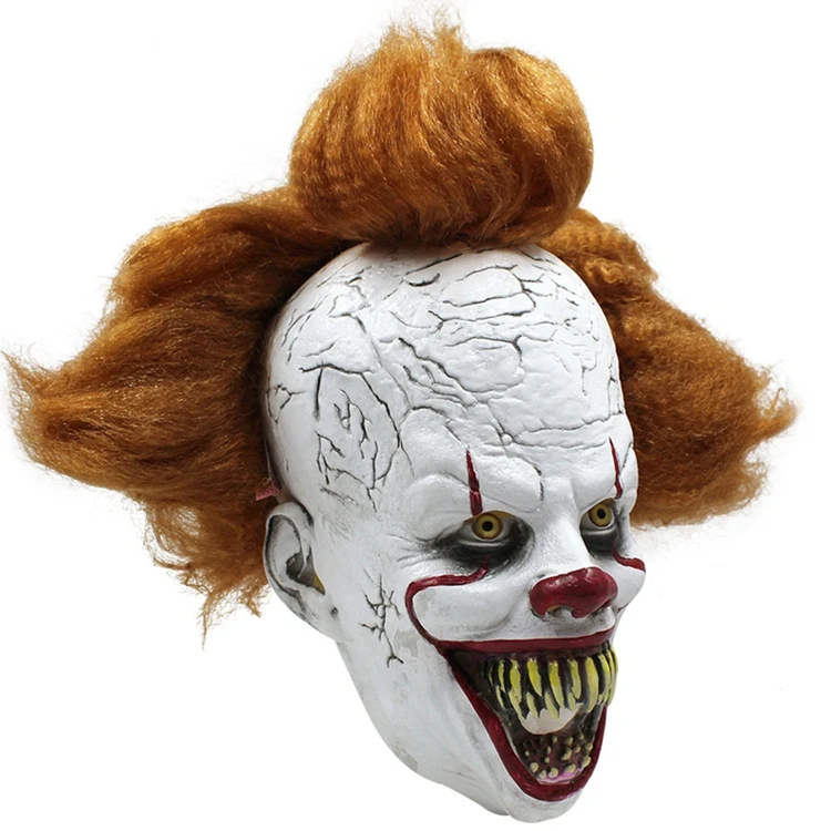 Одежда для клоуна маска Canine Stephen King's It Mask Pennywise Horror Hair клоун латексные маски гримаса для Хэллоуина аксессуары для косплея