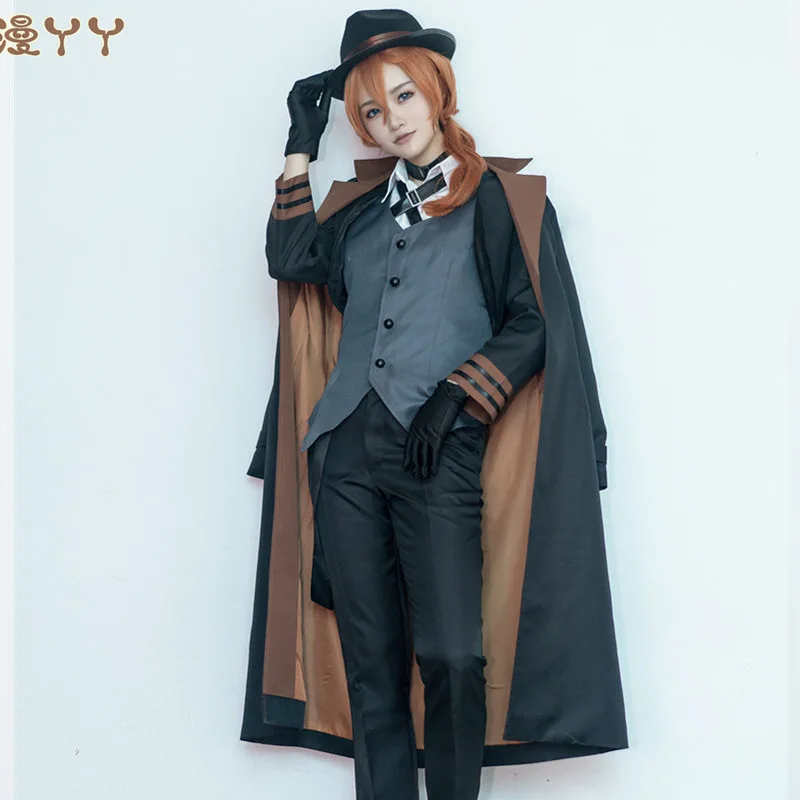 Бежевый Comic Literary giant Stray Dogs dazai osamu cosplay costume Christmas Adult boys and girls windbreaker jackets play clothes - Цвет: Бежевый