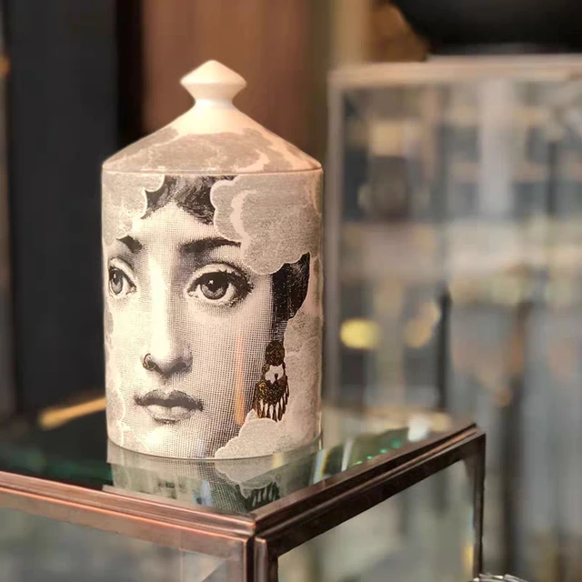 Creative Lady Face Empty Candle Holders Vintage Bottle Decorative Ceramic Storage Jar Candlestick Jars with Lid Home Decoration 1