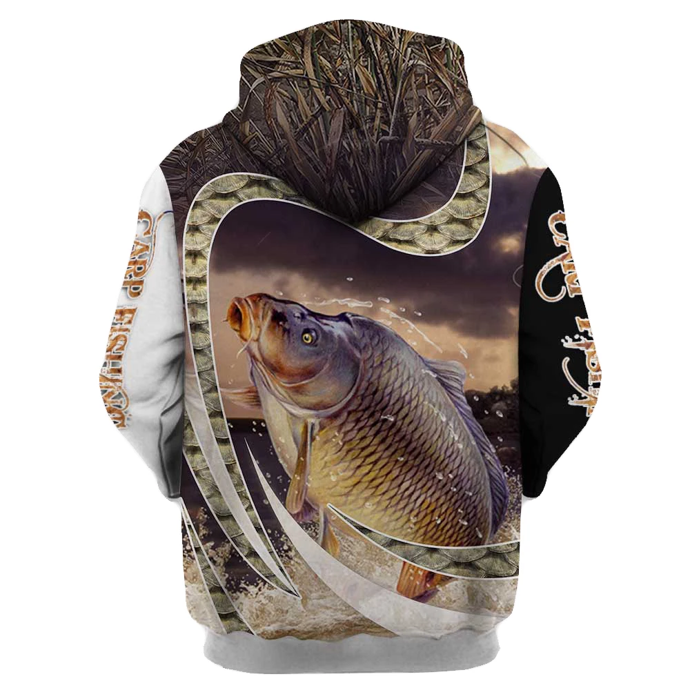 Carp Fishing 3D Hoodies Printed Pullover Men For Women Funny Animal Sweatshirts Fashion Cosplay Apparel Sweater 02