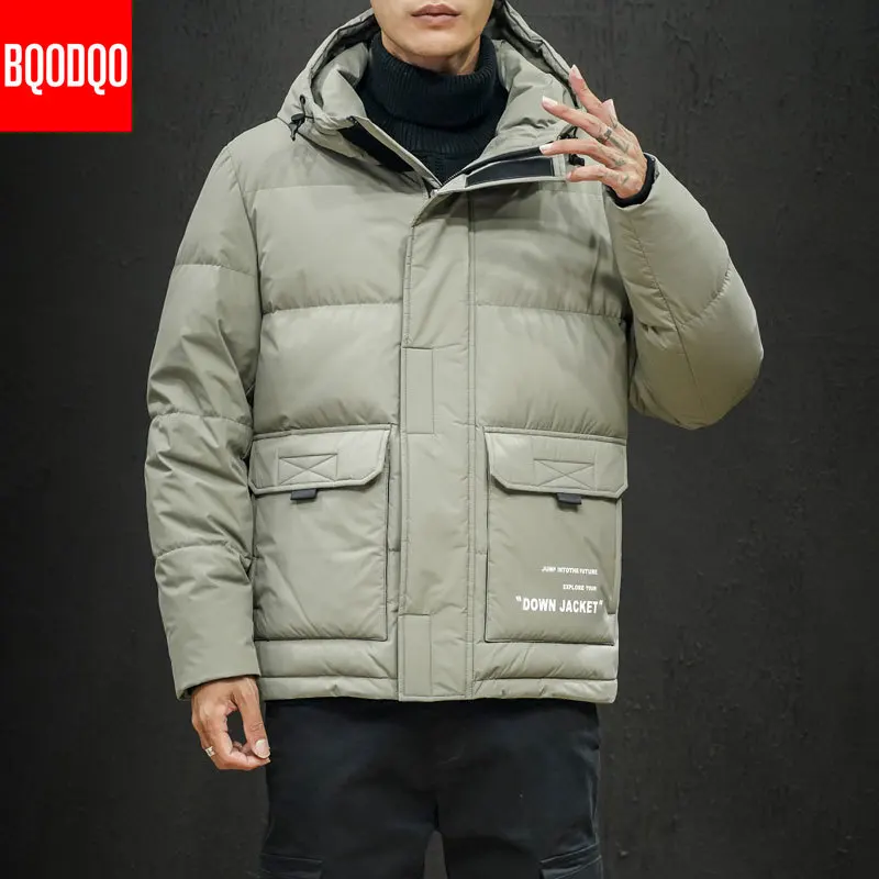 Куртка на белом утином пуху, 7XL, пальто, зимнее, для мужчин, с капюшоном, военный, уличный сверхразмерный, пальто, мужское, толстые, зимние парки, теплые пуховики