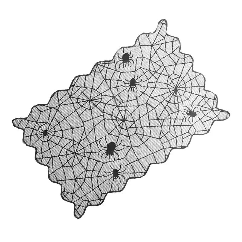 Halloween Lace Tablecloth Black Spider Web Table Cloth Table Covers Halloween Table Mat For Halloween Party Decoration