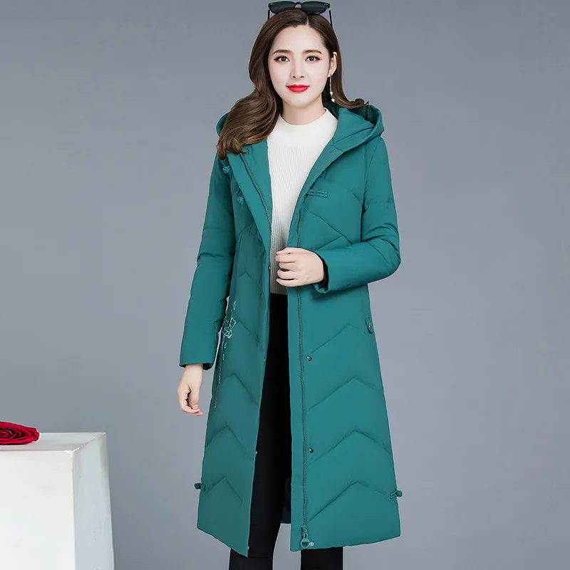 

Chinese Style Retro Fashion Warm Cotton Coat 2019 Winter New Style Korean-style Long Slim Fit Slimming Long Sleeve Hooded Cotton