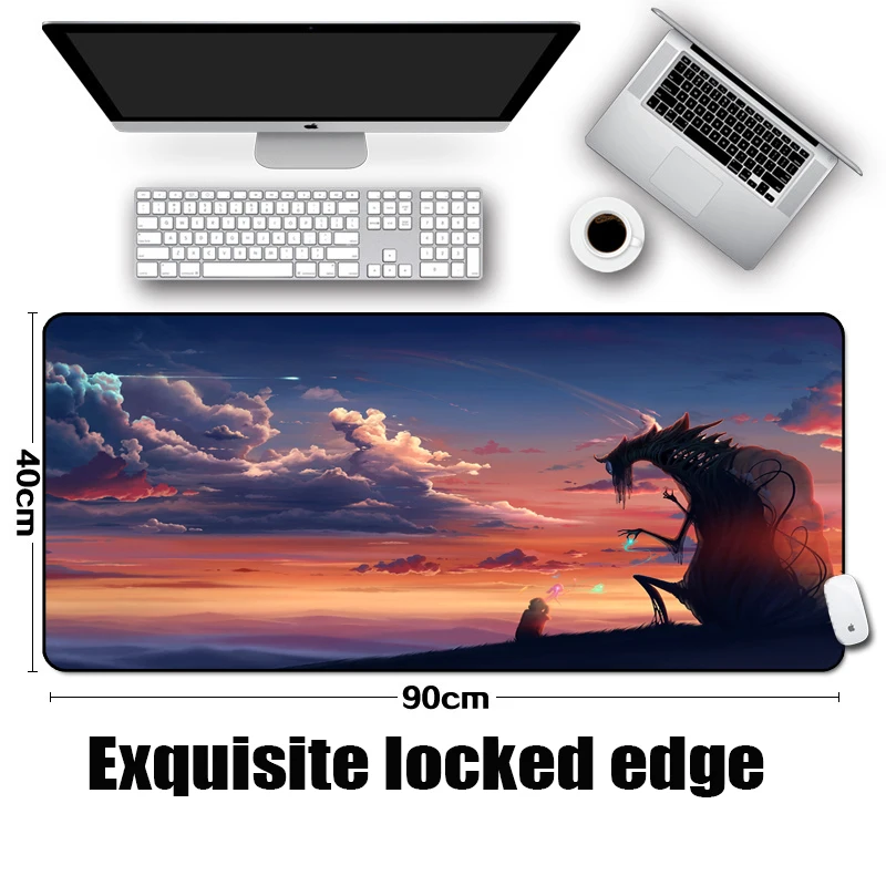 

Dragon Monster Game Gaming Mousepad Nordic Mythological Dragon Locked Edge Big Size 400x900MM Table Mats for LOL DOTA2