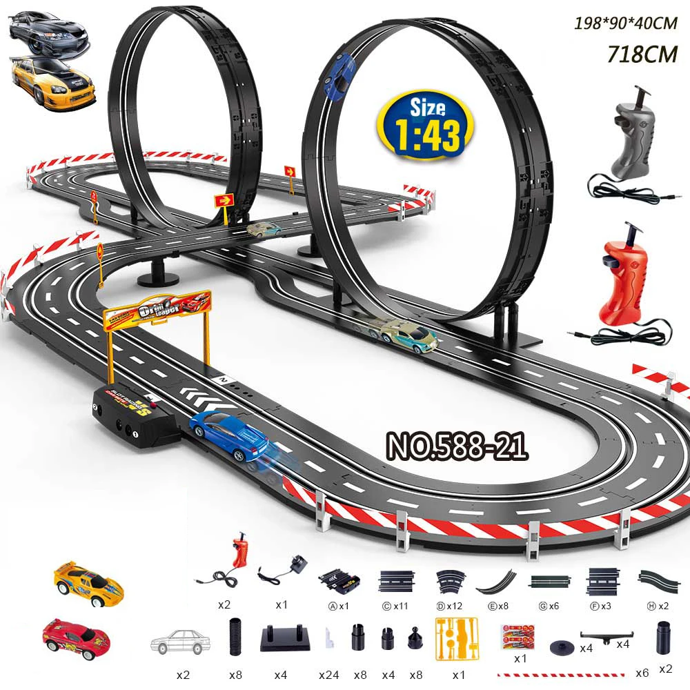 Электрический рельсовый автомобиль 1:43 ускорение спортивный трек игрушка гоночный кольцевой сборочный рельсовый трек с дистанционным управлением гоночный трек детские игрушки