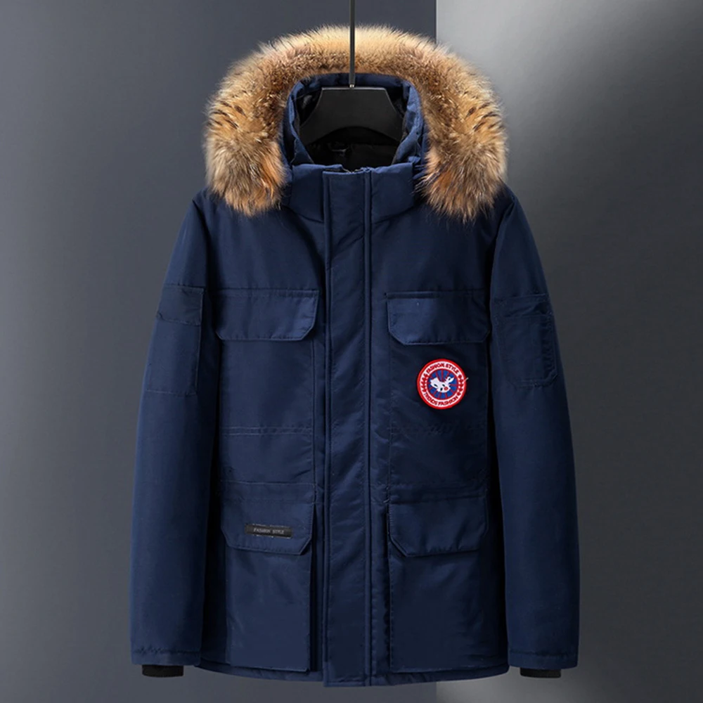 

Down Jacket Men Thick Warm Winter Windproof Jacket Men Down Coats Winter Jacket Women VERA PIUMA Fur Hooded doudoune homme