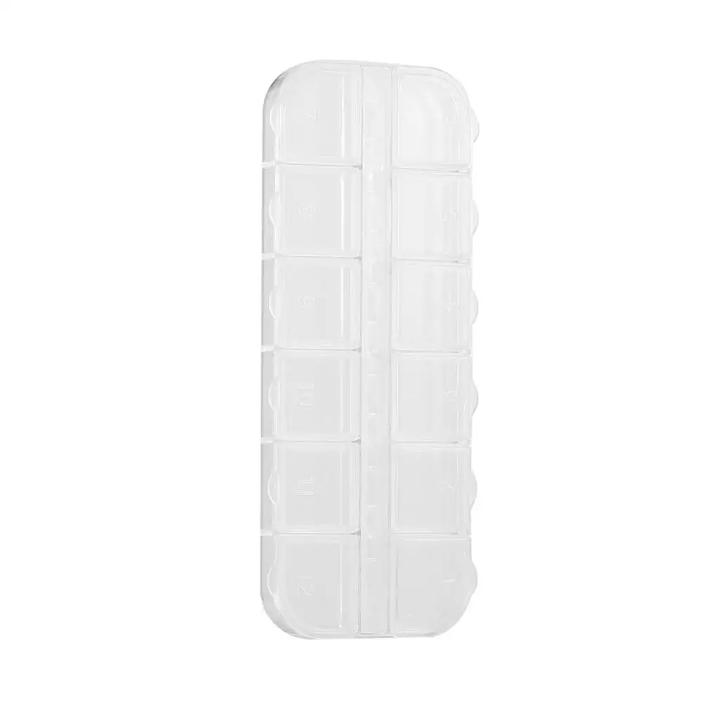 Transparent 12 Grids Plastic Storage Case Box Multi-Function Organizer Holder For Jewelry Pill Nail Art Drug Ring