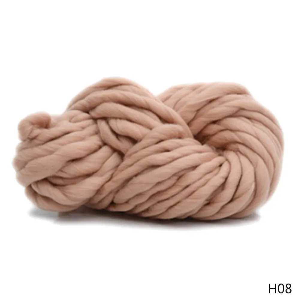 Bulky Arm Knitting Wool Chunky Wool Yarn Super Soft Wool Roving Crocheting DIY - Цвет: Mid Camel