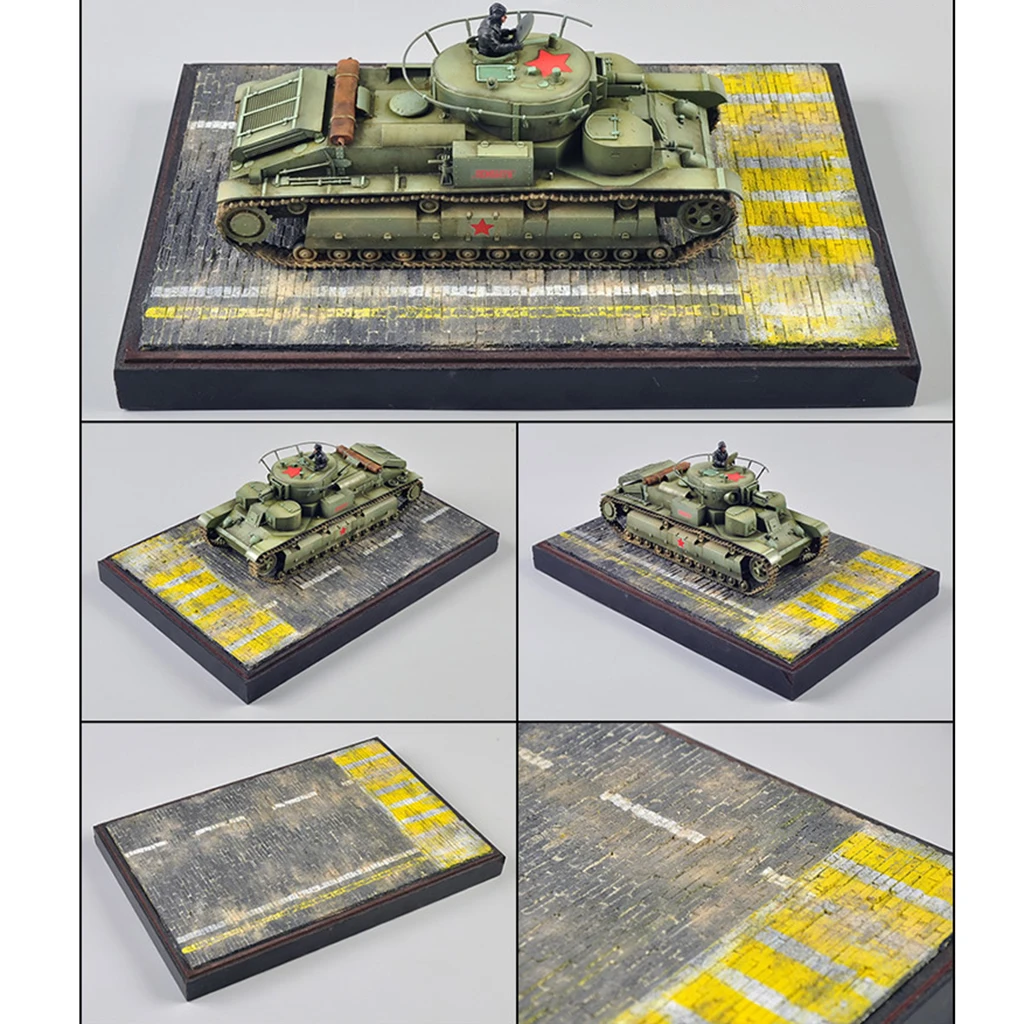 1:35  Military Tank Platform Model Dioramas Simulated Sand Scene Dollhouse Accessories Home Decor