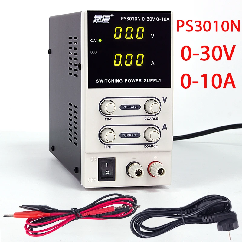 30V 10A мини импульсный источник питания постоянного тока для лабораторий 0,1 V 0.01A цифровой Дисплей настраиваемая скамья для пресса DC Мощность поставки