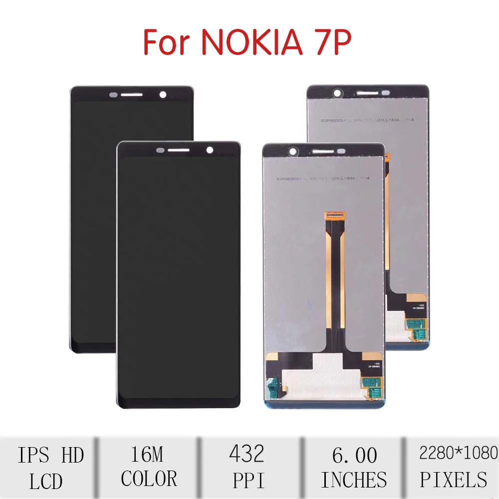 Для NOKIA 7 Plus lcd кодирующий преобразователь сенсорного экрана в сборе для Nokia E7 Plus Замена ЖК-дисплея TA-1046 TA-1055 TA-1062