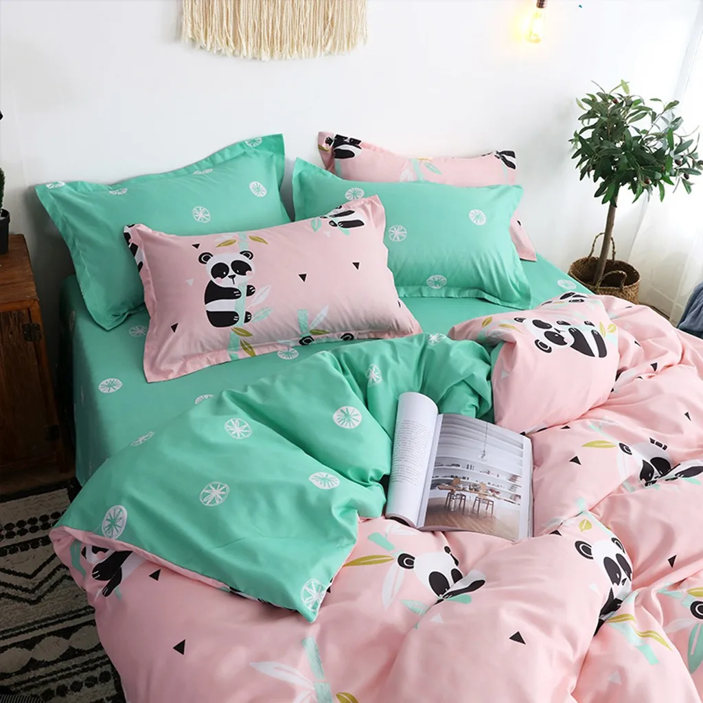 New Bedding Deluxe Family Set 4pcs/1Set Sheet Quilt Pillowcasz Full Size Quilt Cover Bed Sheet 1007#30