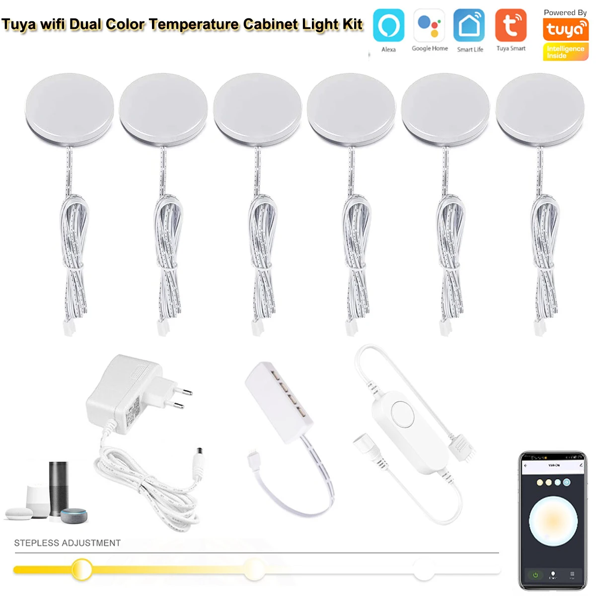 Dimmer de controle Tuya para sob o