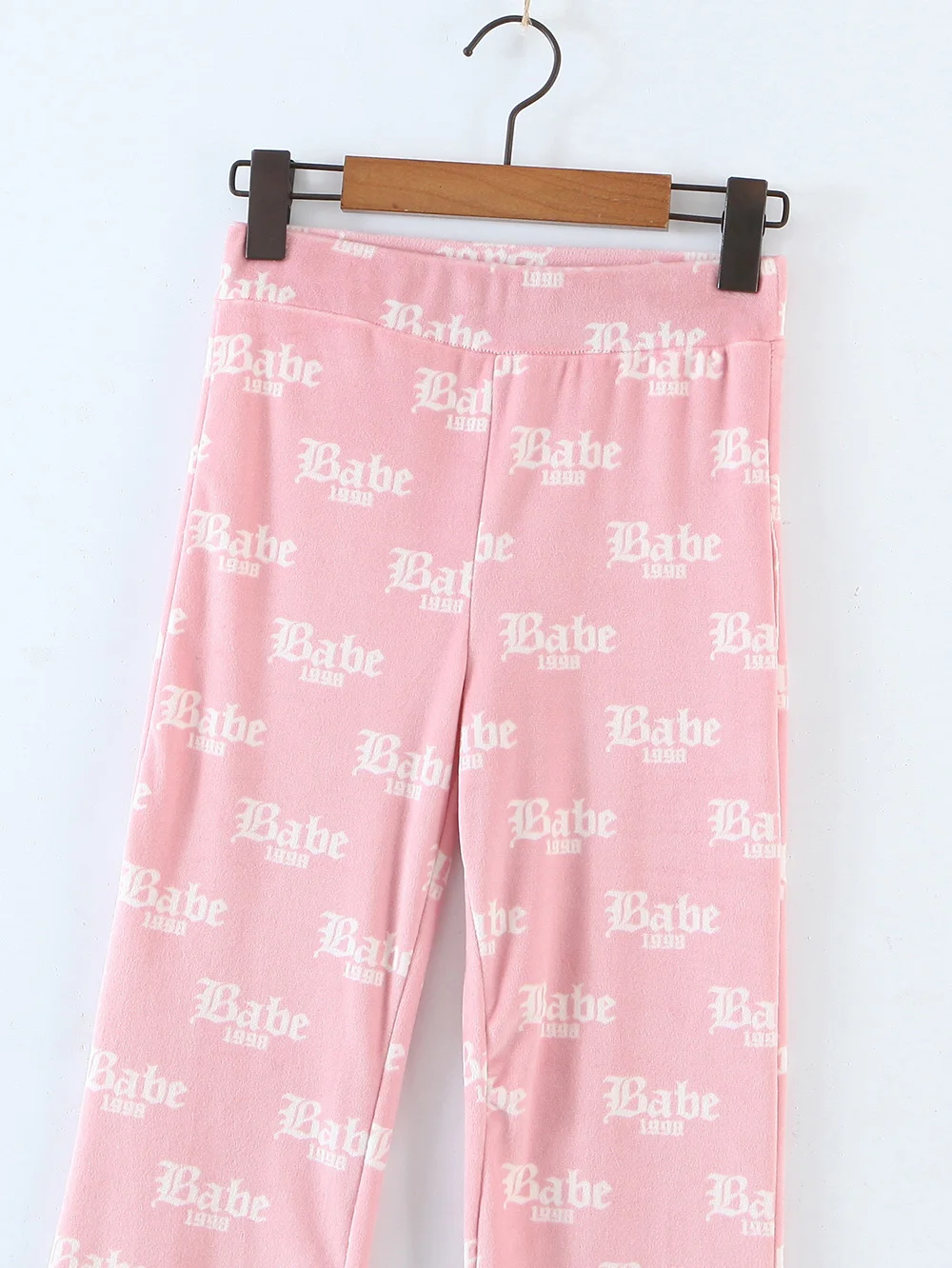 Cute Women set di 2 pezzi in velluto tute morbide e accoglienti Babe Letter  giacche con cerniera stampate pantaloni svasati a vita alta abiti a due  pezzi|Pant Suits| - AliExpress