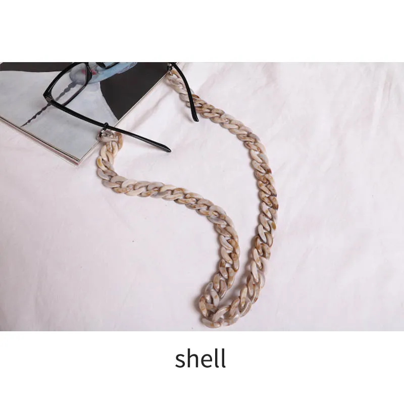 shell 20 цветов модная акриловая конфетная цветная цепочка для очков для чтения для женщин шнуры бисерный шнурок для очков удерживающие ремни цепочка для солнцезащитных очков - Цвет: shell
