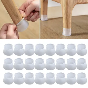 

Lot Table Chair Leg Mat Silicone Non-slip Table Chair Leg Caps Foot Protection Bottom Cover Pads Wood Floor Protectors#F