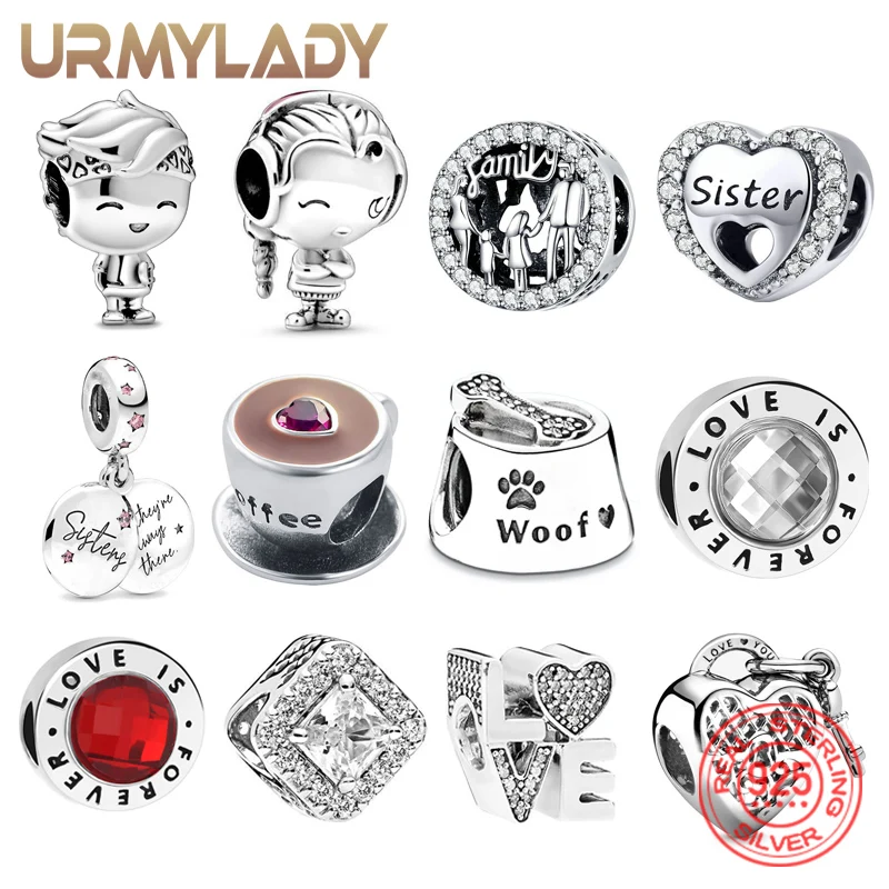 URMYLADY 925 Sterling Silver Boy Girl Round Heart Ruby Gemstone 10mm Charm Beads Pendant Bracelet For Women Party Jewelry |