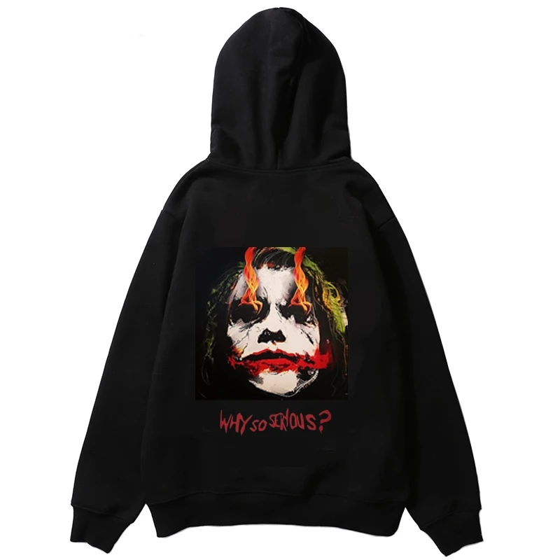 

Haha Joker 3D Printed Men's Hoodies Sweatshirts 2019 Winter Hip Hop Teen Long Sleeve Hoodies Casual Joker Shirt of Black T XXL