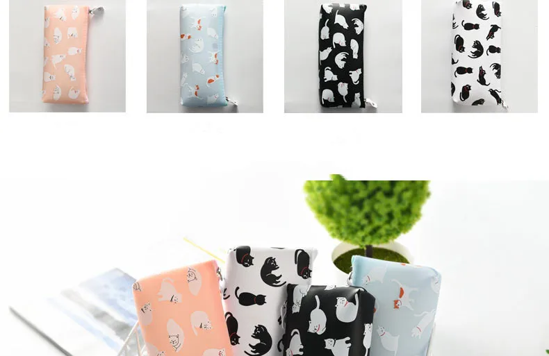 Силиконовый чехол для карандашей с милым котом Kawaii Girl PencilsBags прочный большой емкости школьные принадлежности канцелярские принадлежности для хранения ручек
