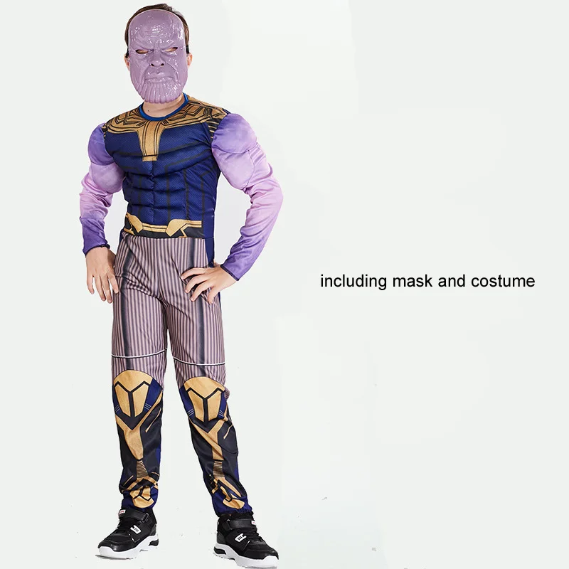 Thanos Для взрослых мужчин Мстители мускул супергерой танос Халк Тор Муравей Человек Капитан Америка костюм Пантеры Хэллоуин вечерние косплей трико - Цвет: Thanos