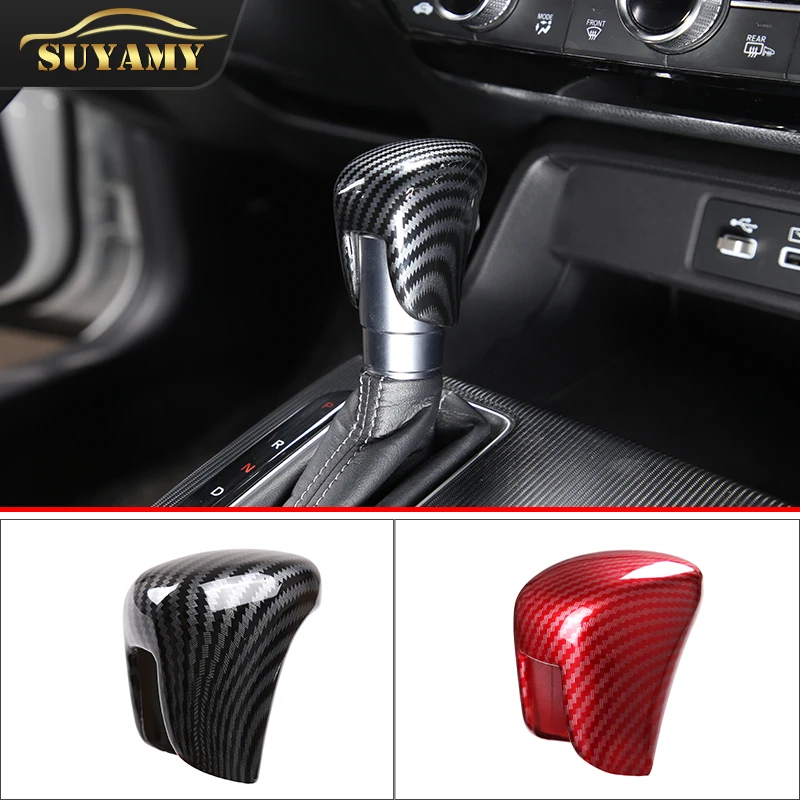 

ABS Carbon Fiber Gear Shifter Gear Protector Head Cover Modification Trim For Honda Civic 11th Gen 2022 Car Modeling Accessories