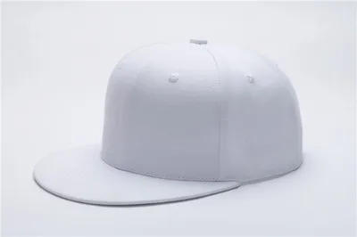 White Бейсболка с логотипом DIY на заказ, плоская кепка, хип-хоп, для детей и взрослых, с вышивкой, известный бренд, шляпа-ведро, высокое качество, Snapback - Цвет: White