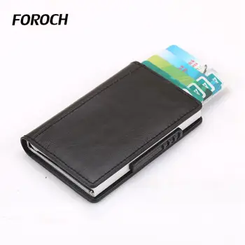 

2020 Men Credit Card Holder PU Leather Women Automatic RFID Business Card Wallet Fashion Aluminium ID Bank Card Case Cardholder