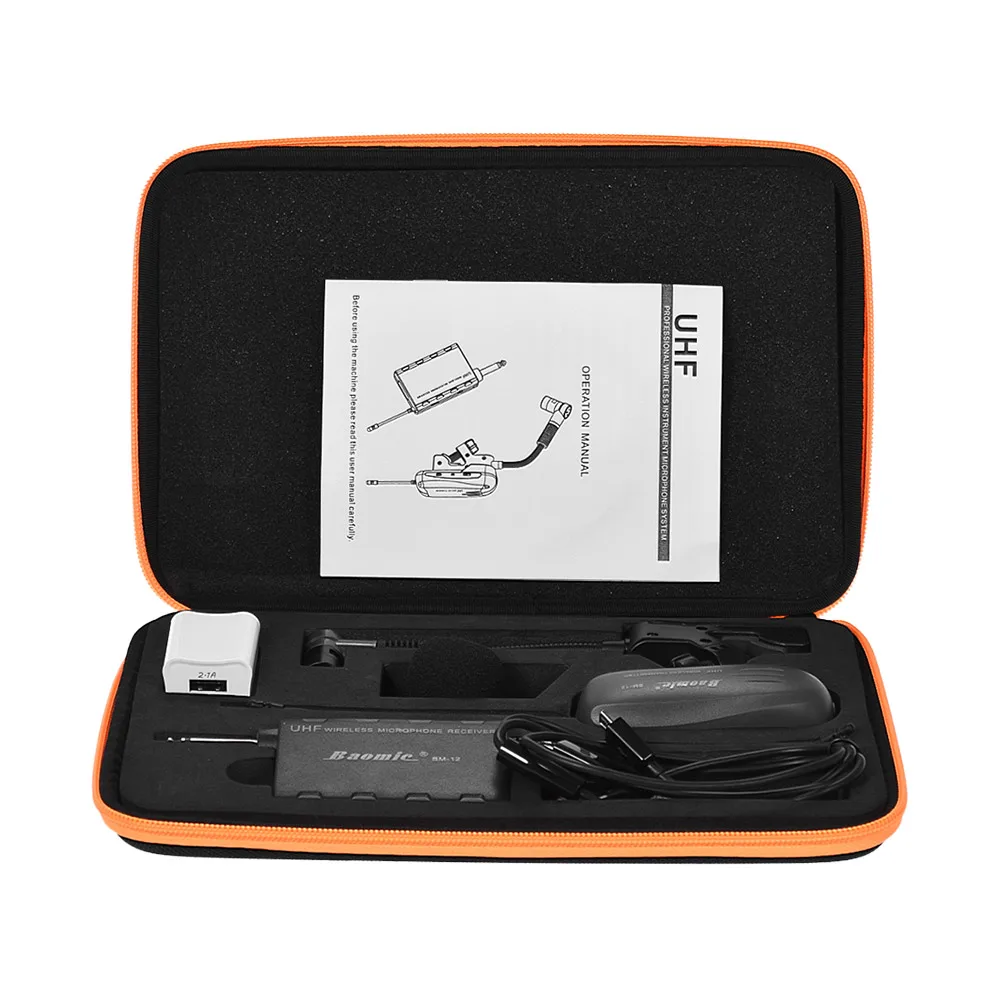 New Baomic BM12V2 Saxe Wireless Microphone Audio Professional UHF Wireless Instrument System Microphone Receiver Saxophone