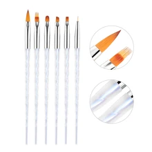 6 шт./компл. разных Форма перо Краски щетка прозрачная акриловая ручка акварель Кисть для ногтей ручка для девочек офисные товары для рукоделия