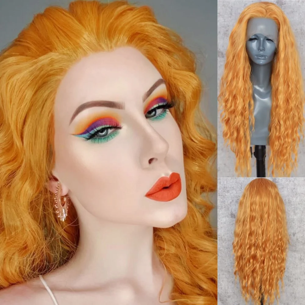 BeautyTown, волнистый красный парик, жаростойкий, ручная вязка, макияж, Драг, королева, синтетические кружева, передние, вечерние, парик для подарка на праздник