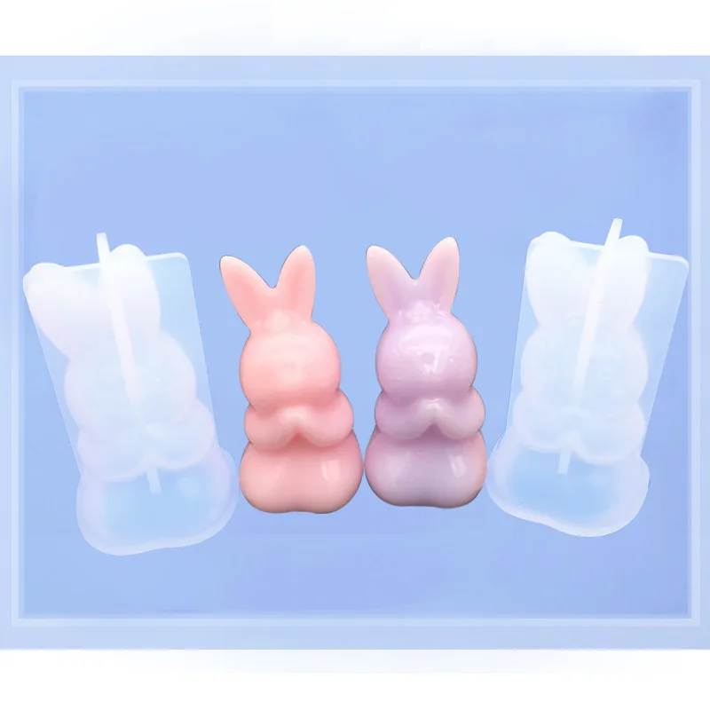 

DIY Crystal Epoxy Stereo Praying Rabbit Mould Fragrance Gypsum Expansion Incense Gypsum High Mirror Tabletop Decoration Baking