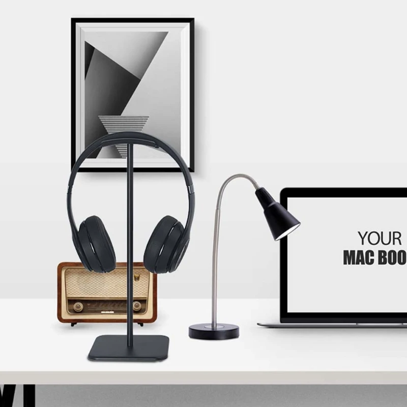Non Slip Earphone Hanger Holder Headphone Stand Rack Sturdy Aluminum Alloy Gaming Headset Bracket with Solid Base for Table Desk