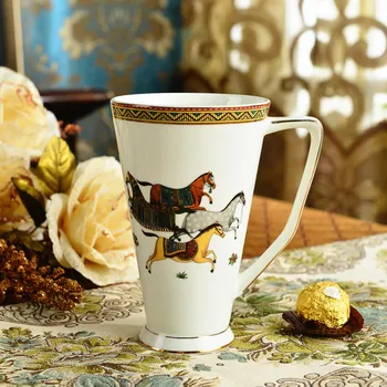 

500ml High-capacity Coffee Cups Handle Coffee Mugs Bone China Tea Cup Milk Tea Cups Home Office Drinkware Gift