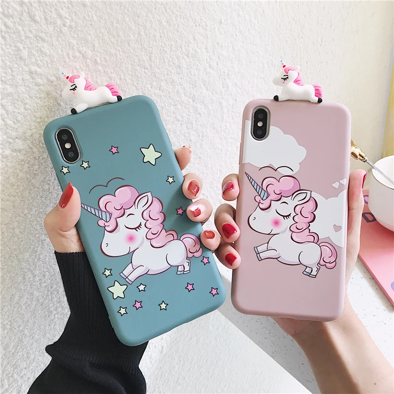 

Unicorn Case For iPhone 7 Minnie Puppy Dog Soft Silicone 3D Toy Cover for iPhone 6 6s 7 8 Plus X XR XS 11 Pro Max Coque Funda