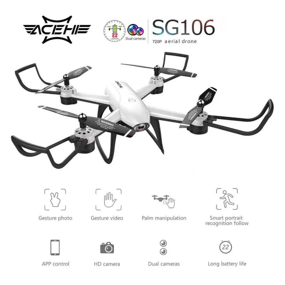 SG106 Радиоуправляемый Дрон 4K 1080P 720P двойная камера FPV WiFi оптический поток в реальном времени воздушная видео Радиоуправляемый квадрокоптер самолет Дрон HD камера