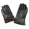 men Winter genuine Leather Gloves Deerskin Watermark Pattern Wool Lining, Velvet Imitation Rabbit Lining Free Shipping ► Photo 2/6