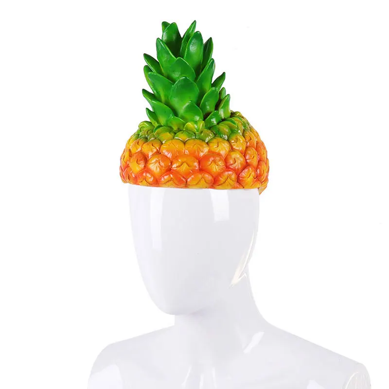

Adult Halloween Carnival Party Fancy Pineapple Cosplay Cartoon Funny Fruit Costume Hats
