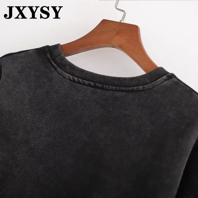 JXYSY, Женская толстовка, уличная, винтажная, с рисунком олененка, с круглым вырезом, большие размеры, Зимние толстовки, Женская толстовка, пуловеры, топы