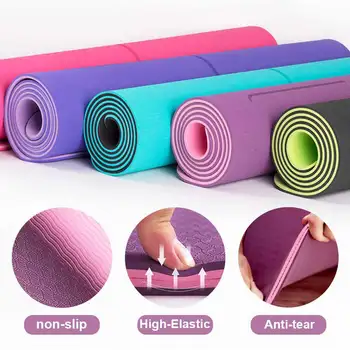 

Multifunctional double-layer non-slip posture line yoga mat suitable for beginners environment fitness gymnastic mat