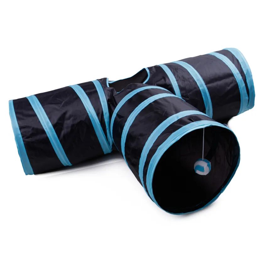 Indoor 3-way Collapsible Cat Tunnel Tube Kitty Tunnel Bored Pet Cat Toys Peek Hole Toy For Cat Puppy Kitty Kitten  (8)