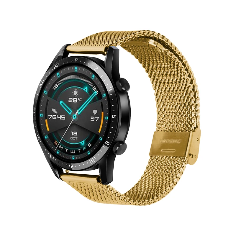 Для мужчин и женщин Миланская петля группа 20 мм 22 мм ремешок для huawei часы GT GT2 samsung Galaxy часы ремень