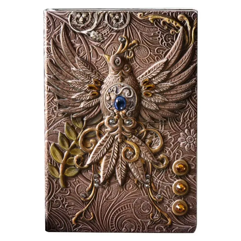 Colorful Vintage Retro The Phenix Long Life Bird Theme Lined Paper Note Book 100 Sheets Journal School Office Supplies 11UB - Цвет: Colorful