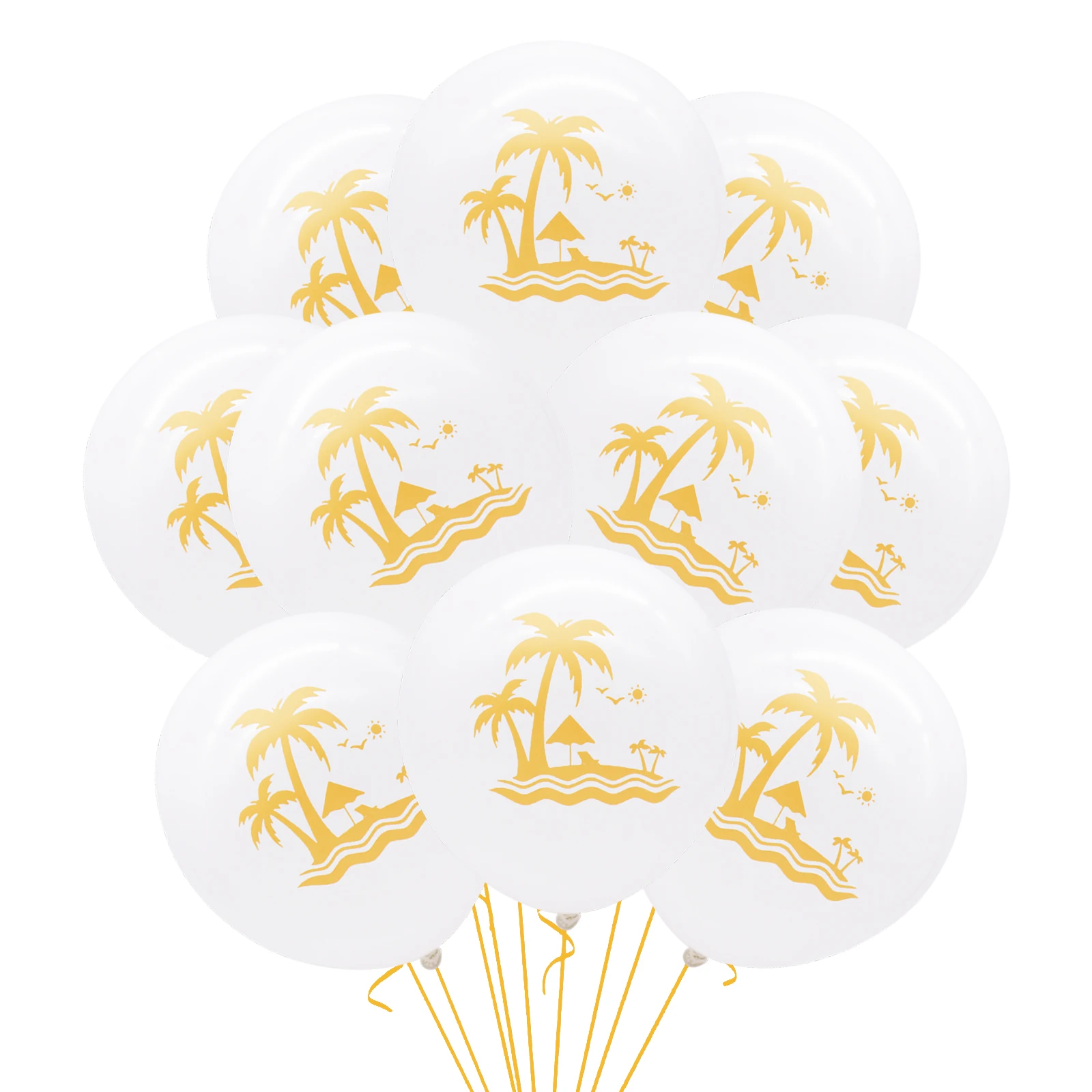 10pcs Beach Balloon Летние Гавайские вечерние бумажные тарелки и Соломки с ананасом Фламинго бинкин воздушный шар очки баннер украшения для тропического пляжа Вечерние - Цвет: 10pcs Beach Balloon
